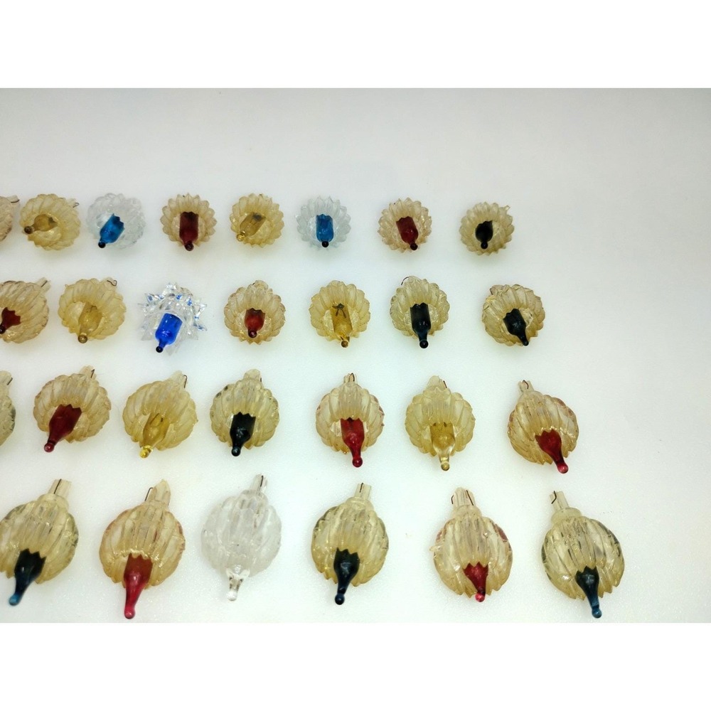 50x - Vintage Christmas Mini Lights with Reflectors Multi Color Tested - Picture 6 of 13